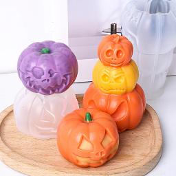 DIY Pumpkin Ghost Candle Mold, criativo do Dia das Bruxas, gesso monstro bonito, molde concreto do silicone, artesanato perfumado 3D, ornamentos artesanais - Image 6