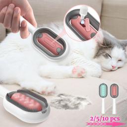 Escova Removedor de Pêlos Dupla Face para Animais de Estimação, Pente para Massagem, Acessório Doméstico, Self-Cleaning, Cães e Gatos - Image 1