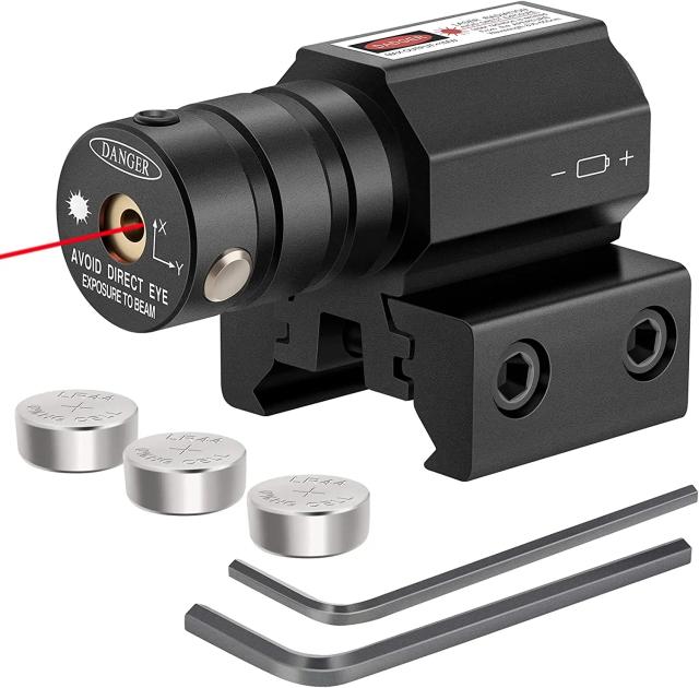 Mira Laser Tática Mini em Verde e Vermelho para Rifle e Pistola com Montagem Picatinny e Acessórios de Caça
