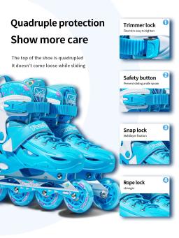 Fácil Star-Hard Shell Full Flash PU Patins Roda, Tamanho Ajustável, High-End, Esportes Vento, 1 Conjunto, Profissional - Image 6
