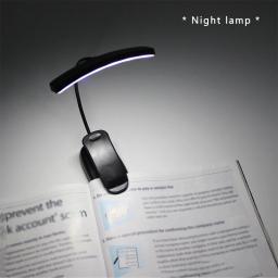 Flexível Eye-Friendly Folha Flexível Desk Lamp, Ajustável, Tablet Suporte Portátil, Clip-on Leitura, Recarregável Livro Luz - Image 1
