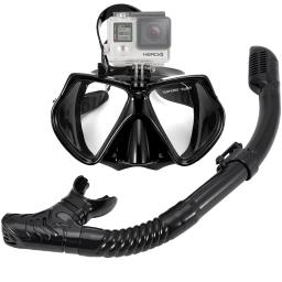 Conjunto de máscara de mergulho para gopro, câmera esportiva subaquática, óculos de natação profissional anti-nevoeiro, tubo de snorkel seco para adultos - Image 2