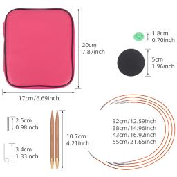 QJH Intercambiáveis Conjunto De Agulhas De Tricô De Madeira, Comprimento Padrão, Tamanho US2-US15, 2.75mm-10mm, Saco De Armazenamento De PU, Hobby Gift - Image 6
