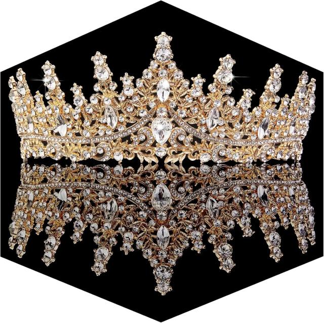 Coroa de ouro para mulheres cristal princesa tiaras strass rainha coroas casamento nupcial acessórios para o cabelo aniversário baile pageant festa