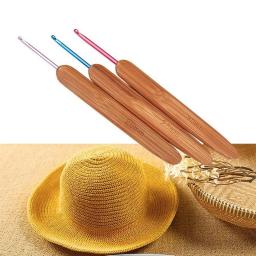 Conjunto De Ganchos De Crochet De Bambu, Agulhas De Tricô, Ferramentas De Tecer, Acessórios De Fios - Image 5