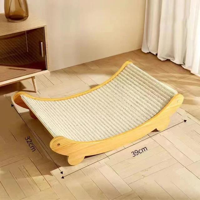 Arranhador Multifuncional de Madeira para Gatos: Almofadas e Cama Destacável, Resistente e Ideal para Brincadeiras e Moagem
