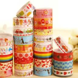 Fita decorativa colorida para crianças, adesivos dos desenhos animados DIY, álbum criativo, diário, material adesivo, tmz, 10 unidades - Image 2