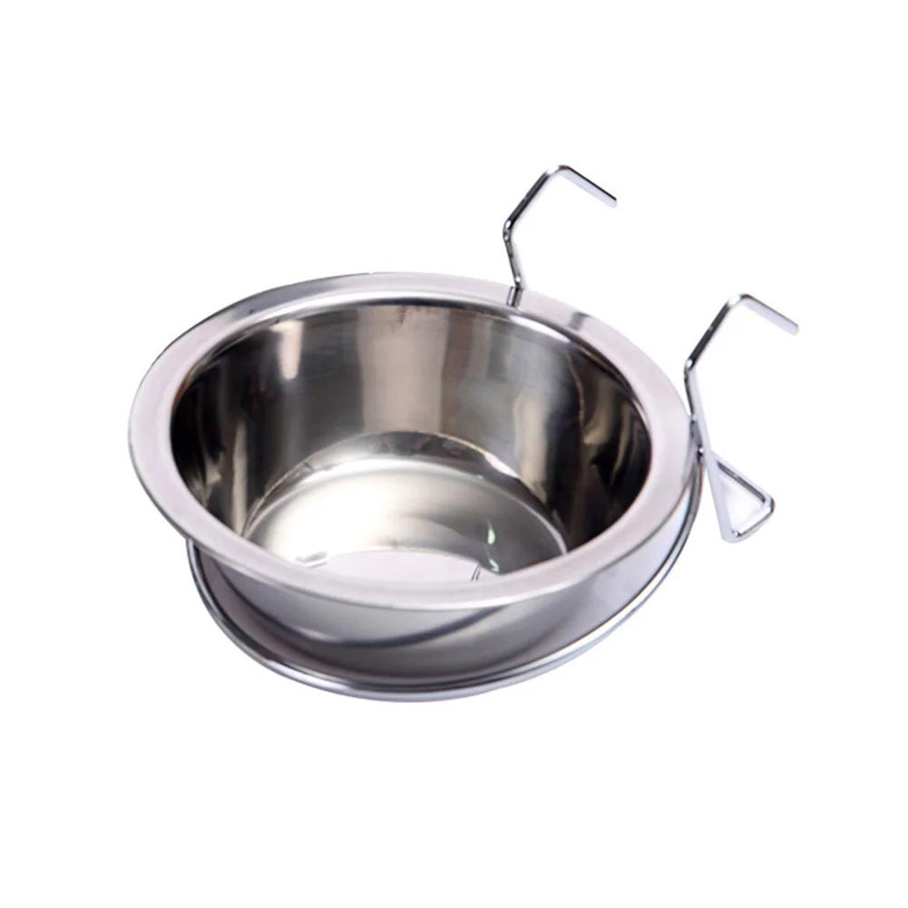 Aço inoxidável pendurado pet tigela, gaiola, alimentador para médio e grande cão, caixa, comida e água, acessórios para animais, casa, gato e cachorro - Image 1