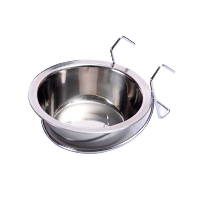Tigela de Aço Inoxidável Suspensa para Gaiola - Alimentador de Comida e Água para Cães Médios e Grandes, Acessório Ideal para Gatos e Cachorros