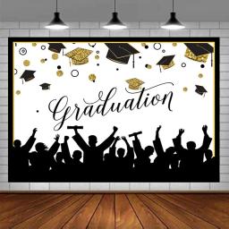 Classe de festa de formatura fundo parabéns cerimônia de graduação banner fotografia pano de fundo personalizado escola tema decoração - Image 1