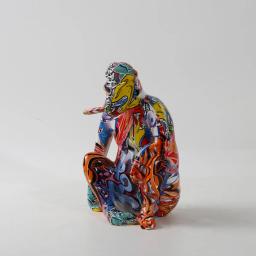 Enfeite de macaco colorido tingido para decoração criativa, decoração moderna para casa, vinho, armário, escritório, artesanato de mesa - Image 4