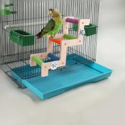 Escada De Gaiola De Pássaro De Madeira Sólida, Birds Poleiro Stand para Periquitos, Calopsitas, Pequeno Papagaio Médio Conures, Finch Bird Climbing Toys - Image 5