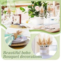 Boho Boutonniere com alfinetes para homens, padrinhos do noivo, flor artificial, mini buquê, decoração de outono, casamento de bolso, 2 peças - Image 4