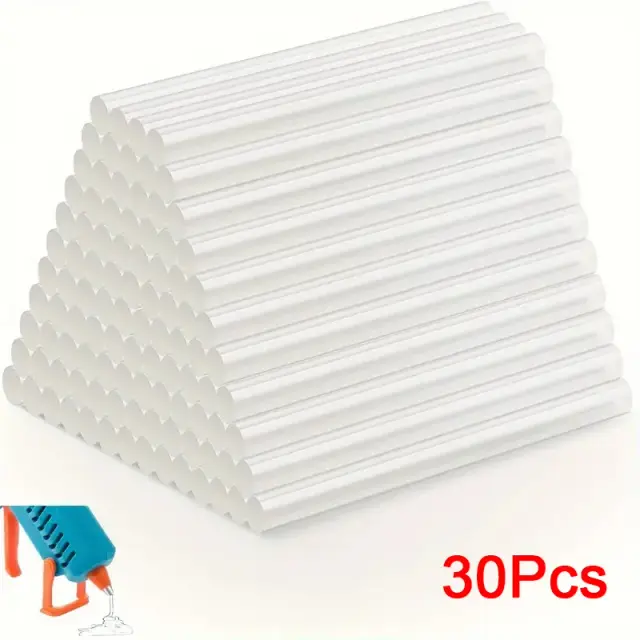 Conjunto de 30 Varas de Cola Quente 7mm x 150mm para Artesanato e Reparos Manuais, Transparente e Versátil
