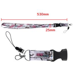 Novo estilo jdm cordão chaveiro cartão de trabalho id chave do telefone celular pendurado pescoço cordão nos falso táxi chaveiro moto acessórios automóveis - Image 6