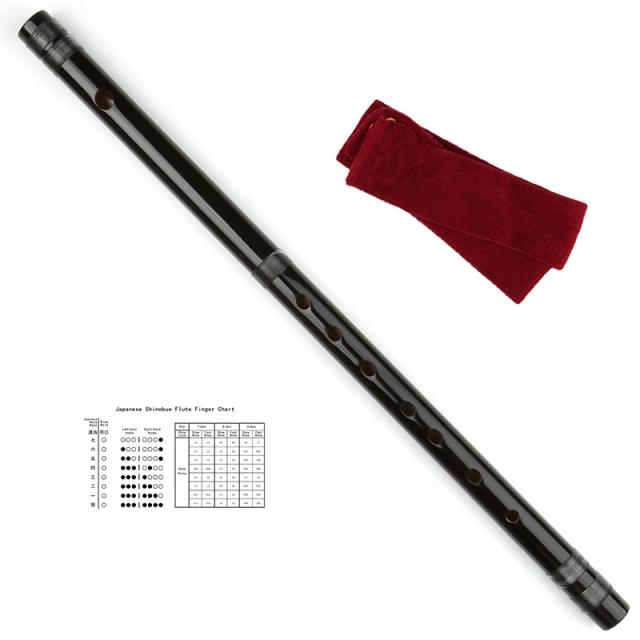 Flauta Sinobua Japonesa de Bambu Artesanal em 3 Cores, Alta Qualidade, 7 e 8 Hon, Disponível em 2 Estilos