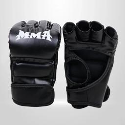 Luvas Profissionais De Treinamento De Boxe Para Adultos, Almofada De Couro Metade Do Dedo, Sanda Boxe, UFC Sandbag Knuckles - Image 3