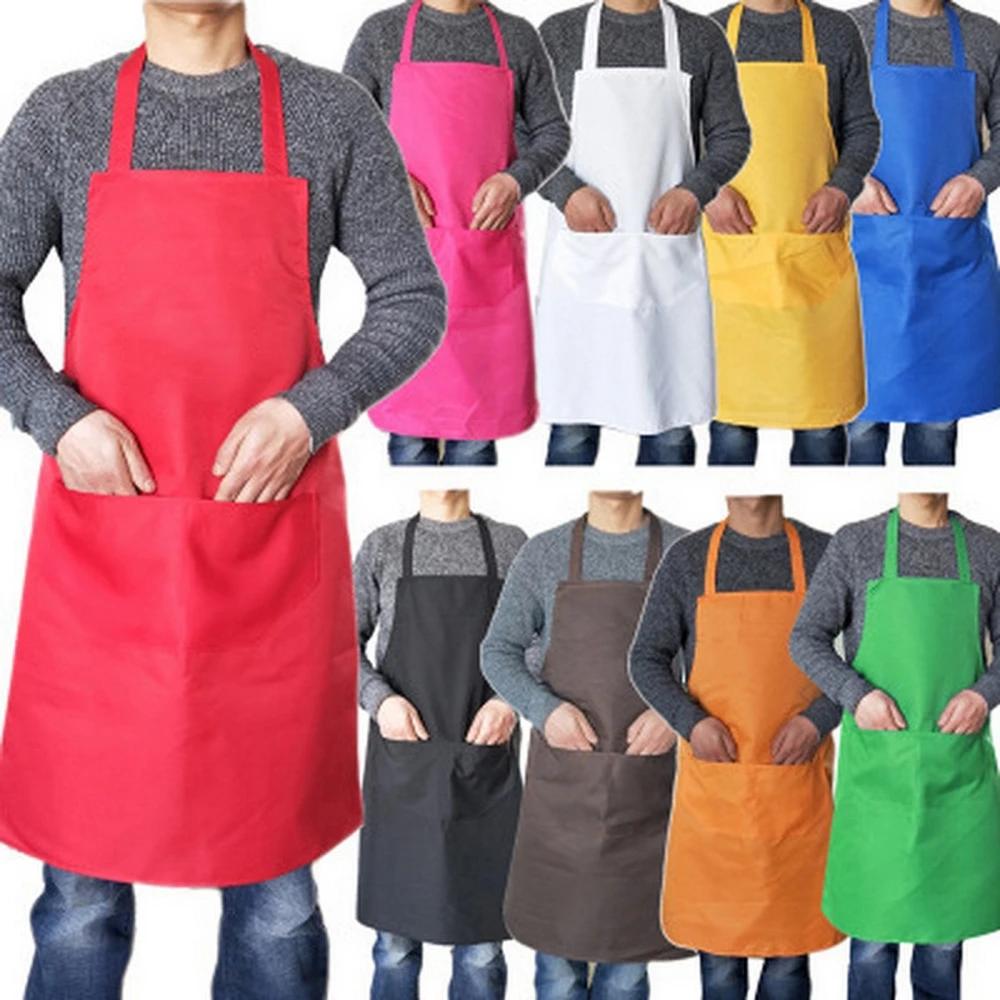 Avental de cozinha para a mulher homem chef garçom café loja cabeleireiro casais avental de presente personalizado babadores avental liso - Image 1