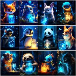 EverShine-Garrafa Pintura Diamante, Kit Artesanato de Animais, Bordado, Raposa, Arte Diamante 5D, Mosaico, Leão, Gato, Decoração do Quarto Infantil, Novo, 2024 - Image 1