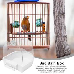 Limpar Gaiola De Banho De Pássaro para Periquito, Acessórios De Gaiola Portátil, Tubo De Banho, Caixa De Chuveiro para Conure Budgies, Limpar - Image 3
