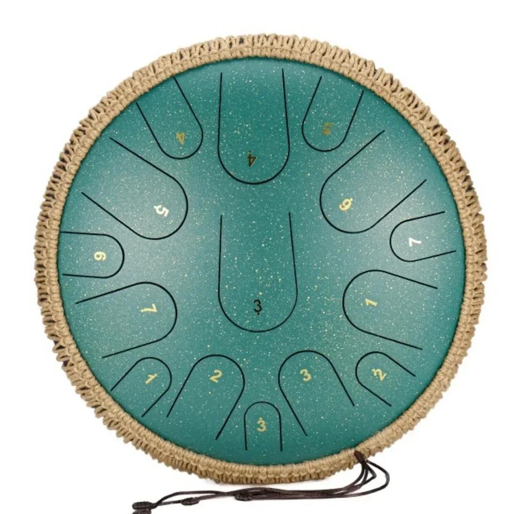 Pequeno aço língua tambor, percussão profissional, instrumento de música, tambor para meditação e cura dom, tambores de 15 tons, 14 em - Image 1