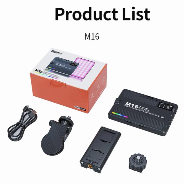 Painel de Luz LED RGB Regulável para Fotografia e Vlogs com Conexão Hot Shoe, Intensidade de 3000-9000K