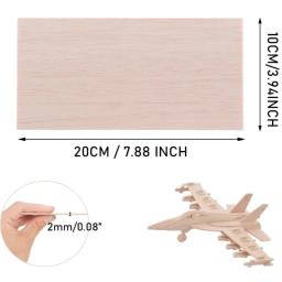 Folhas de madeira Balsa para DIY Craft Project, Grossa, Dura, 100mm, 200mm, 300mm de comprimento, 100mm, 1-8mm, 5 PCs, 10PCs - Image 3