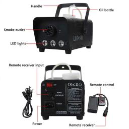 Máquina De Fumaça Com Controle Remoto, Sete Cores, Modelos Sempre Brilhantes, Efeitos Especiais De Palco, Gerador De Fumaça, 3LED, 500W - Image 5