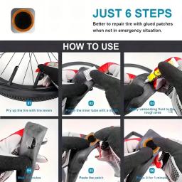 Kit de reparo de pneus de bicicleta, remendos de filme de moagem, pé de cabra, ferramentas multifuncionais, remendo de pneu de ciclismo, reparo de bicicleta, punção - Image 5