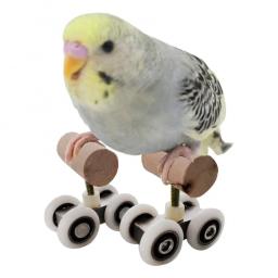 Mini brinquedo papagaio patins dupla fileira pet inteligência treinamento suprimentos - Image 5