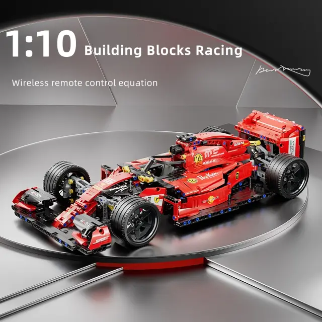Carro de Corrida Fórmula F1 em Escala 1:10 - Presente Criativo para Crianças Acima de 3 Anos com 1137 Peças