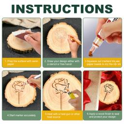 Diy queima kit de ferramentas artesanato conjunto de segurança woodcut canetas queima de madeira marcador pirografia das crianças conjunto caneta menina presente aniversário - Image 4