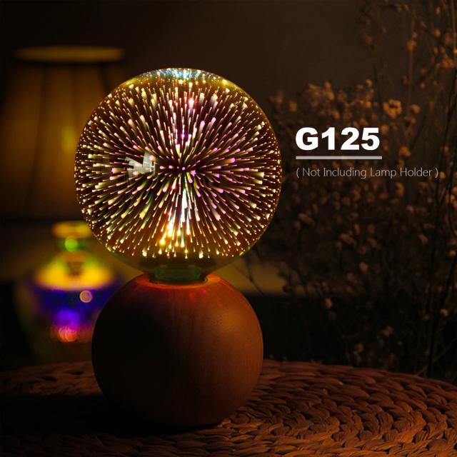 Lâmpadas LED Decorativas com Efeito 3D de Fogos de Artifício - Retro Vintage E27 para Férias, AC 110V/220V, Modelos G80 e G125