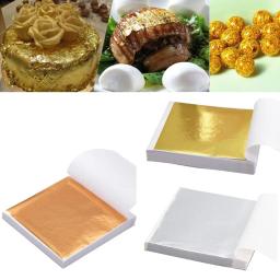 100 pçs arte artesanato design folhas de papel prático puro brilhante ouro prata rosa folha de ouro para dourado diy artesanato festa decoração - Image 3