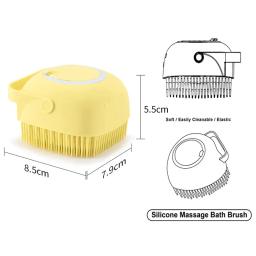 Cão do banheiro escova de banho massagem luvas de segurança macia pente de silicone com caixa shampoo acessórios para animais estimação gatos chuveiro aliciamento ferramenta - Image 3