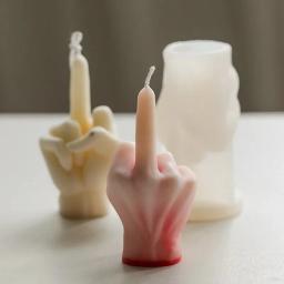 Dedo Médio Silicone Vela Mold, Gesto DIY, Aromaterapia Gesso, Sabão de Arte 3D, Artesanato De Resina, Moldes De Fundição, Presentes De Festa De Férias - Image 2