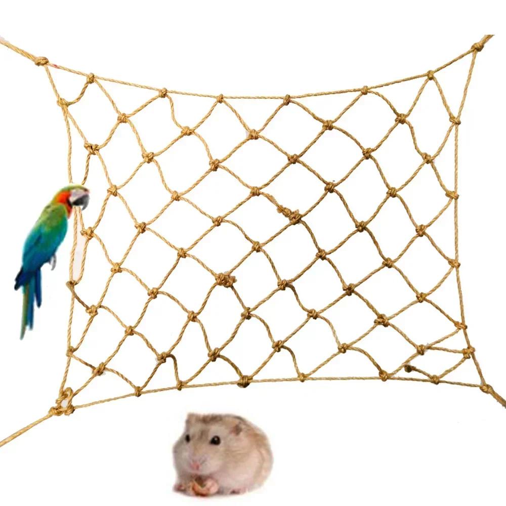 Rede de Escalada Pendurada com Gancho, Corda Balanço de Papagaio, Rede de Pássaros, Escada, Mastigar Jogando Ginásio Brinquedos, 30x20cm, 2024 - Image 1