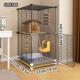 Gaiola de esquilo para uso doméstico, adequada para planadores de açúcar, grande espaço, multicamadas, com rodas, gaiola para animais pequenos - Image 1