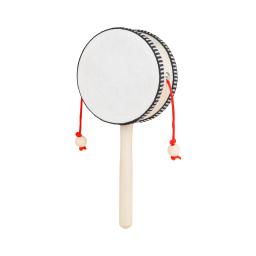 4-inch chocalho-tambor de madeira agitando tambor chocalho rotação tambor mão agitando tambor handheld instrumentos musicais para o bebê criança brinquedo - Image 1