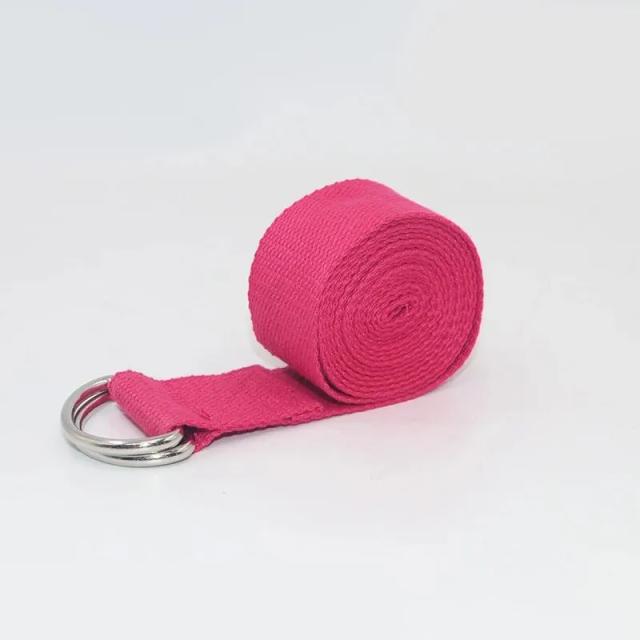 Cinta de Yoga Algodão Ajustável D-Ring 183cm para Fitness e Alongamento
