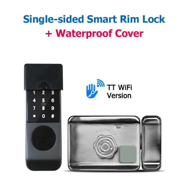 Fechadura Inteligente à Prova d'Água Keyless com Wi-Fi, Impressão Digital e Acesso via Código e Cartão RFID para Portão Externo