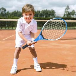 2 pçs crianças esportes ao ar livre raquetes de tênis corda de tênis com 1 bola de tênis para badminton - Image 2