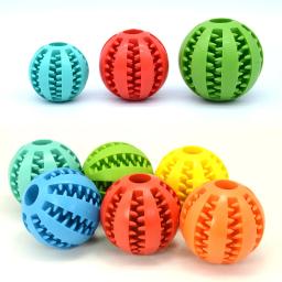 Bola de silicone para cachorro de estimação, brinquedo interativo resistente à mordida, para limpeza dos dentes de pequenos animais, produtos de 5/6/7cm - Image 3