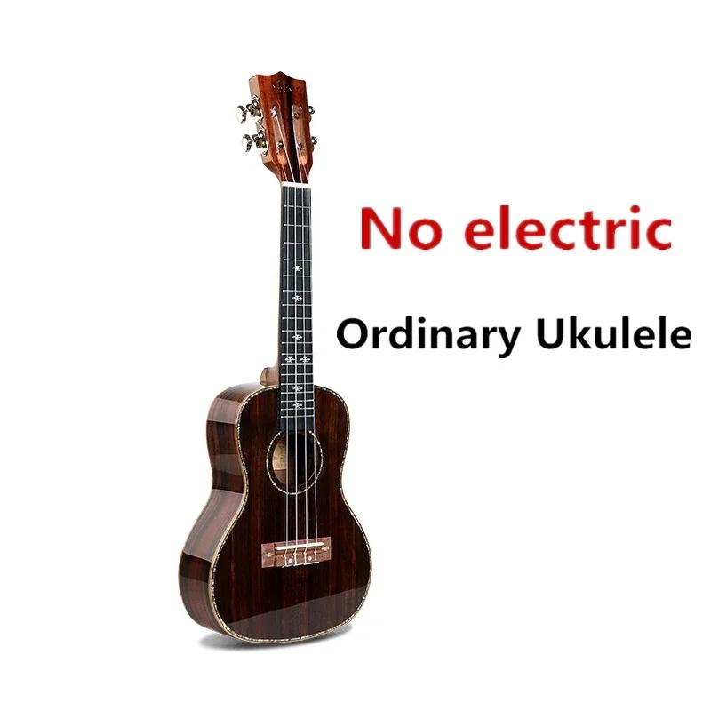 Todo o Ebony Ukulele Guitar, Mini Soprano elétrico Concert Tenor, 4 cordas, guitarra de viagem Pickup, 4 cordas, 21 ", 24", 26" - Image 1