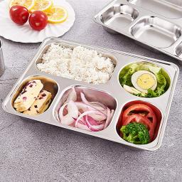 Placa De Jantar De Aço Inoxidável Para Crianças Prato De Compartimento Bandeja De Lanche De Frutas Baby Bowl Louça De Cozinha - Image 5