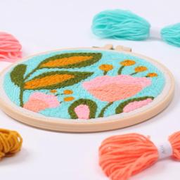 Kits de iniciação para bordados, Punch Needle Kit para Craft Lovers, Tecido com Fios Padrão e Bordados Hoo - Image 3