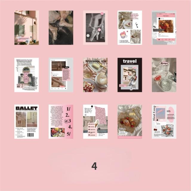 Kit de 60 Peças de Papel para DIY: Livro Manual de Estilo Literal para Decoração de Sala e Cenas com Cartolina