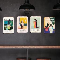 Cocktail Clássico Sinal De Metal Decoração Retro Placa De Placa De Estanho Vintage Cartazes De Parede Cozinha Bar Sala De Café Em Casa Ferro Beber Pintura - Image 4