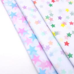 Papel De Tecido Colorido com Estrela, Artesanato DIY, Embalagem De Presentes De Flores, Festa De Casamento, Decoração De Casa Suprimentos, 50x66cm, 10 Folhas por Saco - Image 2