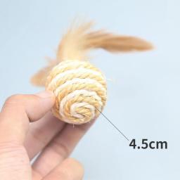 Brinquedos para gatos de estimação sisal pena bola gato scratch bola brinquedos suprimentos para animais de estimação cor aleatória игрушки для jutшек - Image 5